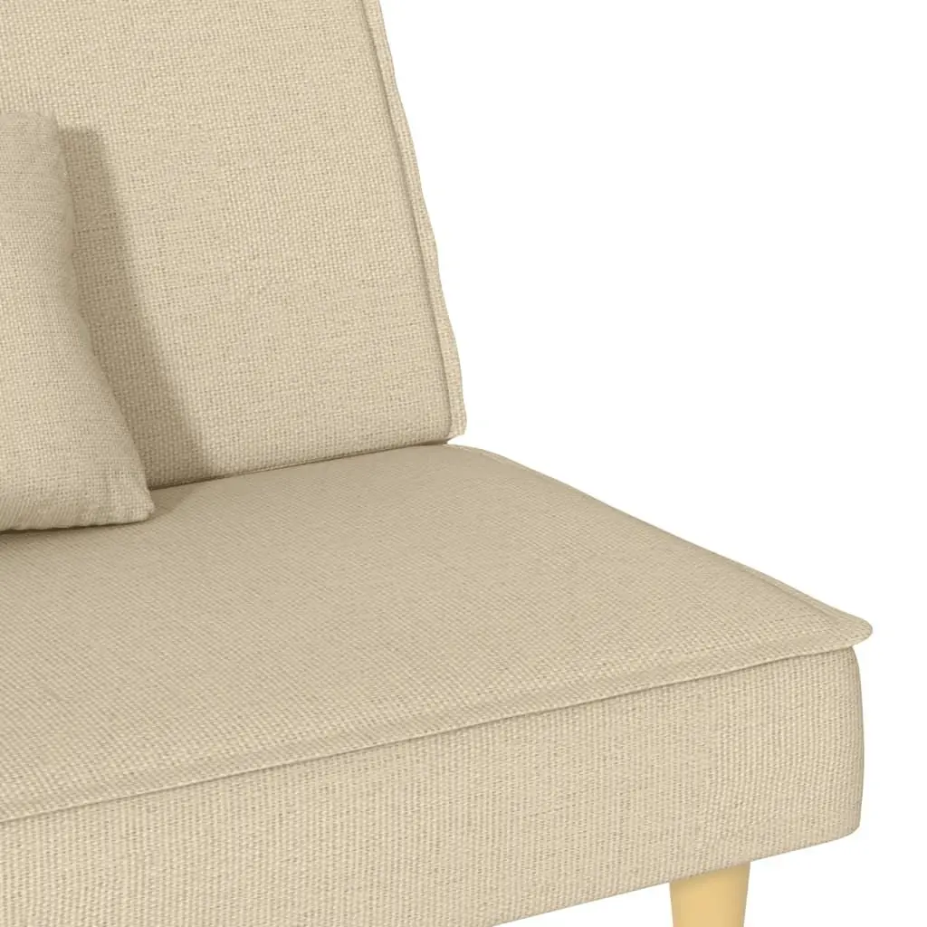 Cream Fabric Sofa Bed with Adjustable Backrest for Guests