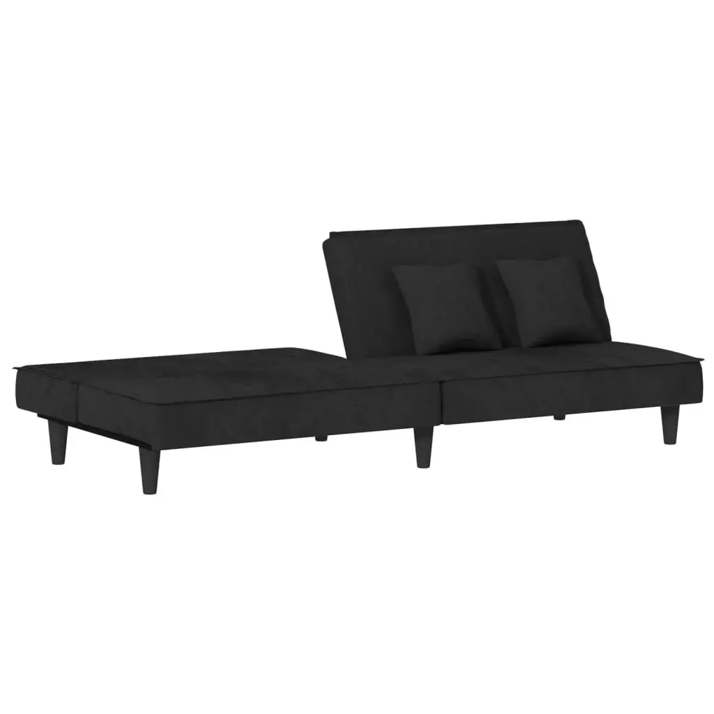 Black Velvet Sofa Bed with Adjustable Backrest