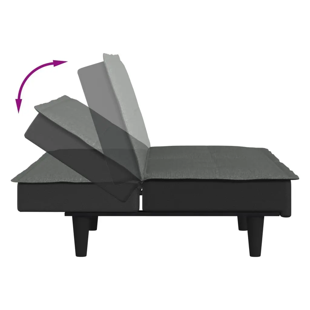 Grey Fabric Sofa Bed with Adjustable Backrest