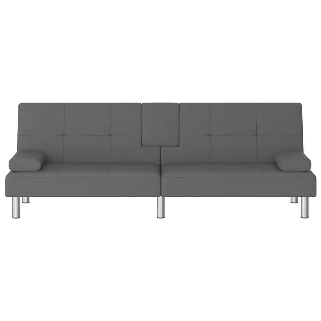 Grey Faux Leather Sofa Bed with USB Charging