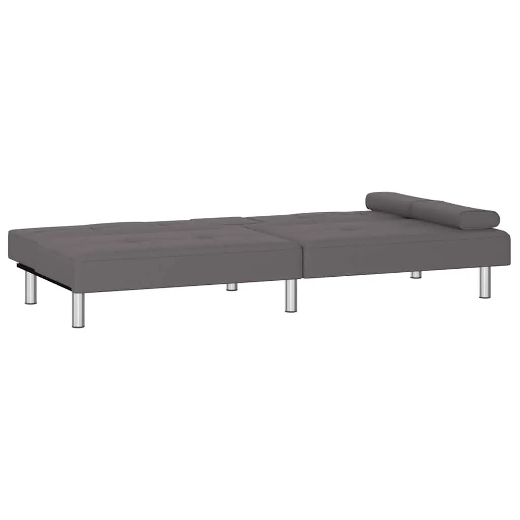 Grey Faux Leather Sofa Bed with USB Charging