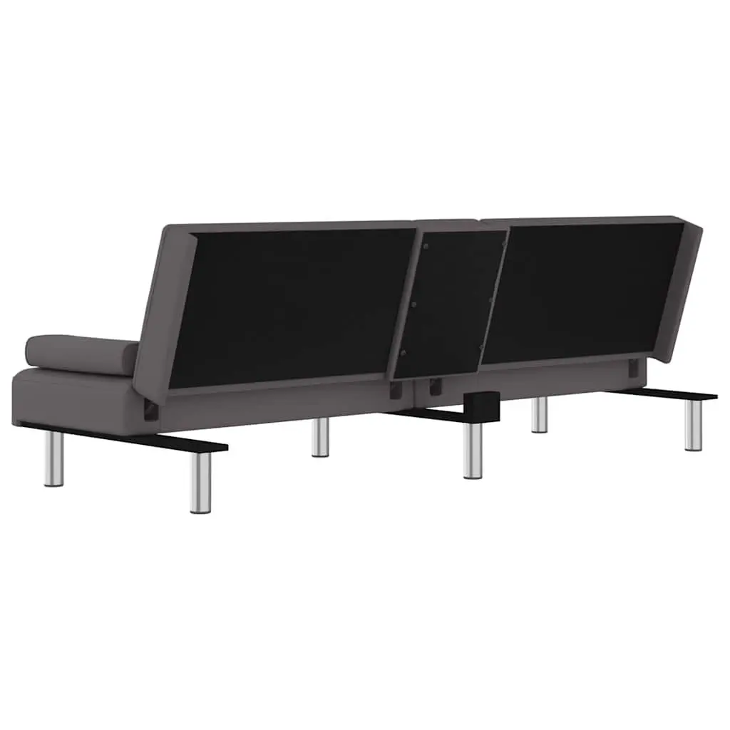 Grey Faux Leather Sofa Bed with USB Charging