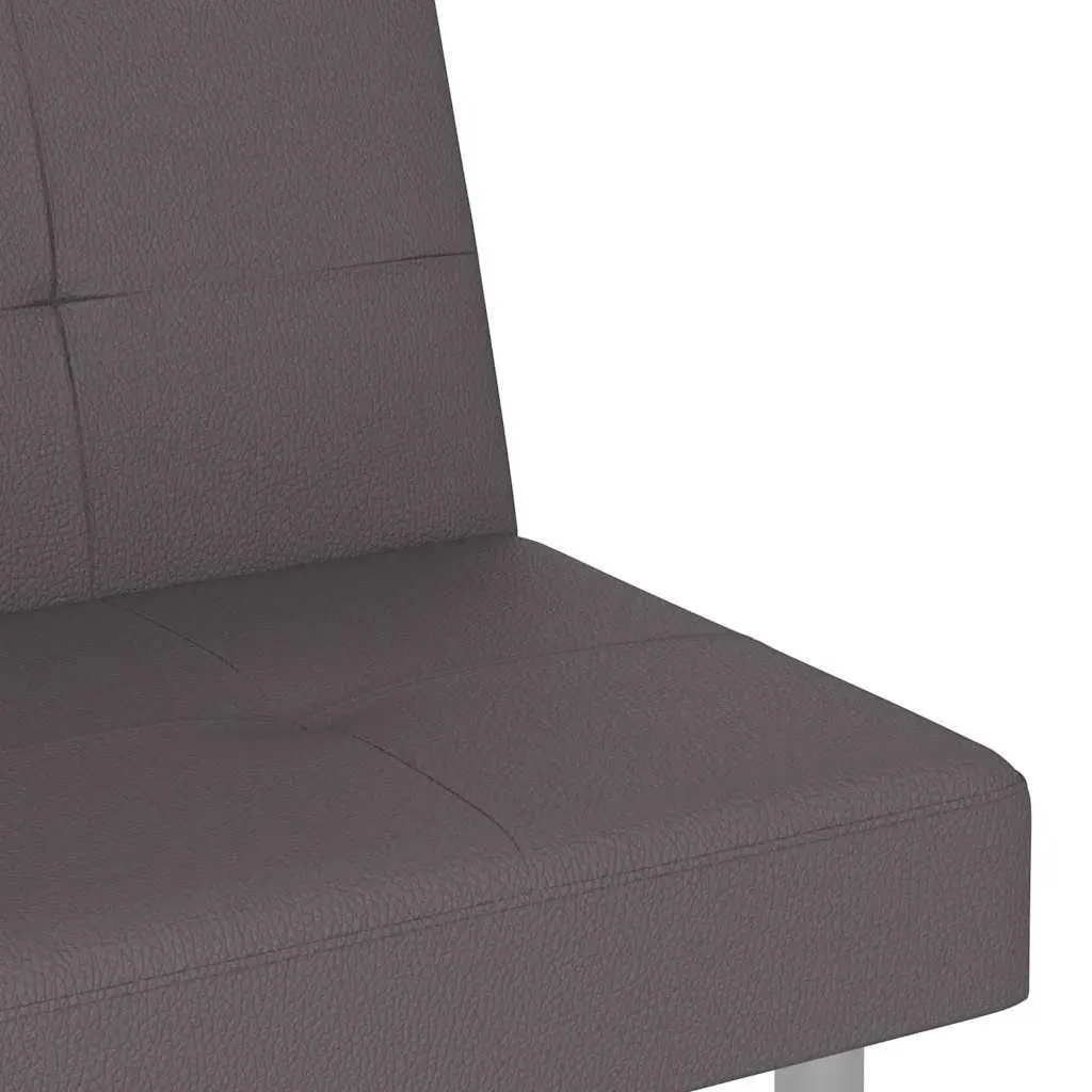 Grey Faux Leather Sofa Bed with USB Charging