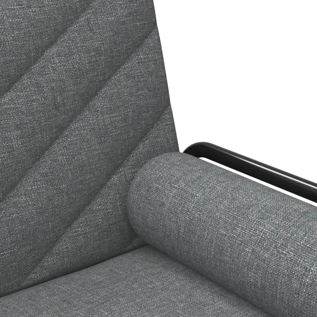 Grey Fabric Sofa Bed with Adjustable Backrest and Armrests