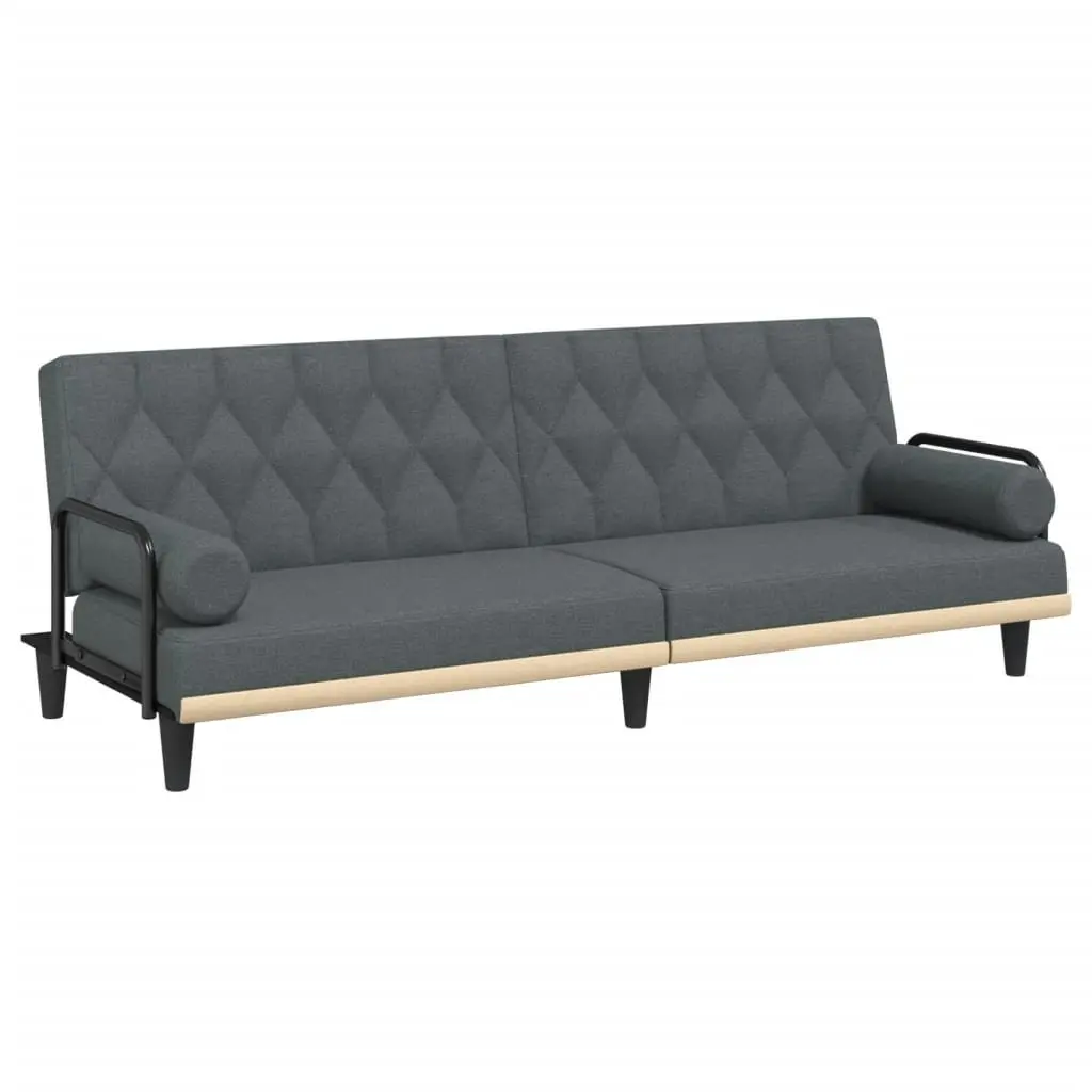 Grey Fabric Sofa Bed with Adjustable Backrest
