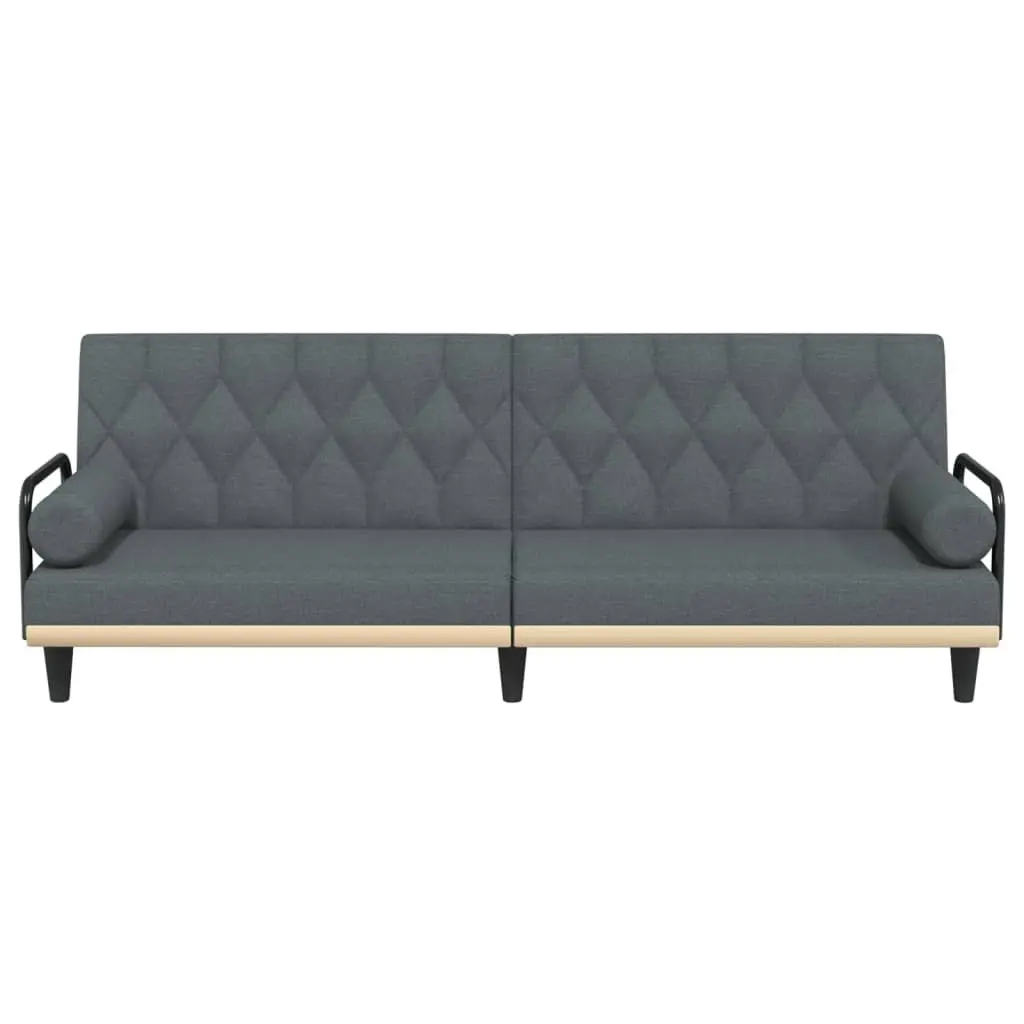 Grey Fabric Sofa Bed with Adjustable Backrest