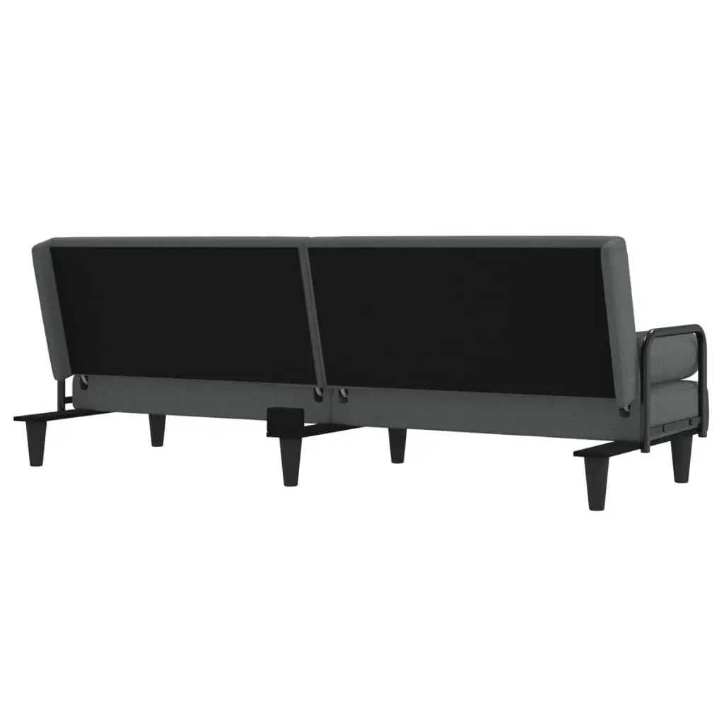Grey Fabric Sofa Bed with Adjustable Backrest