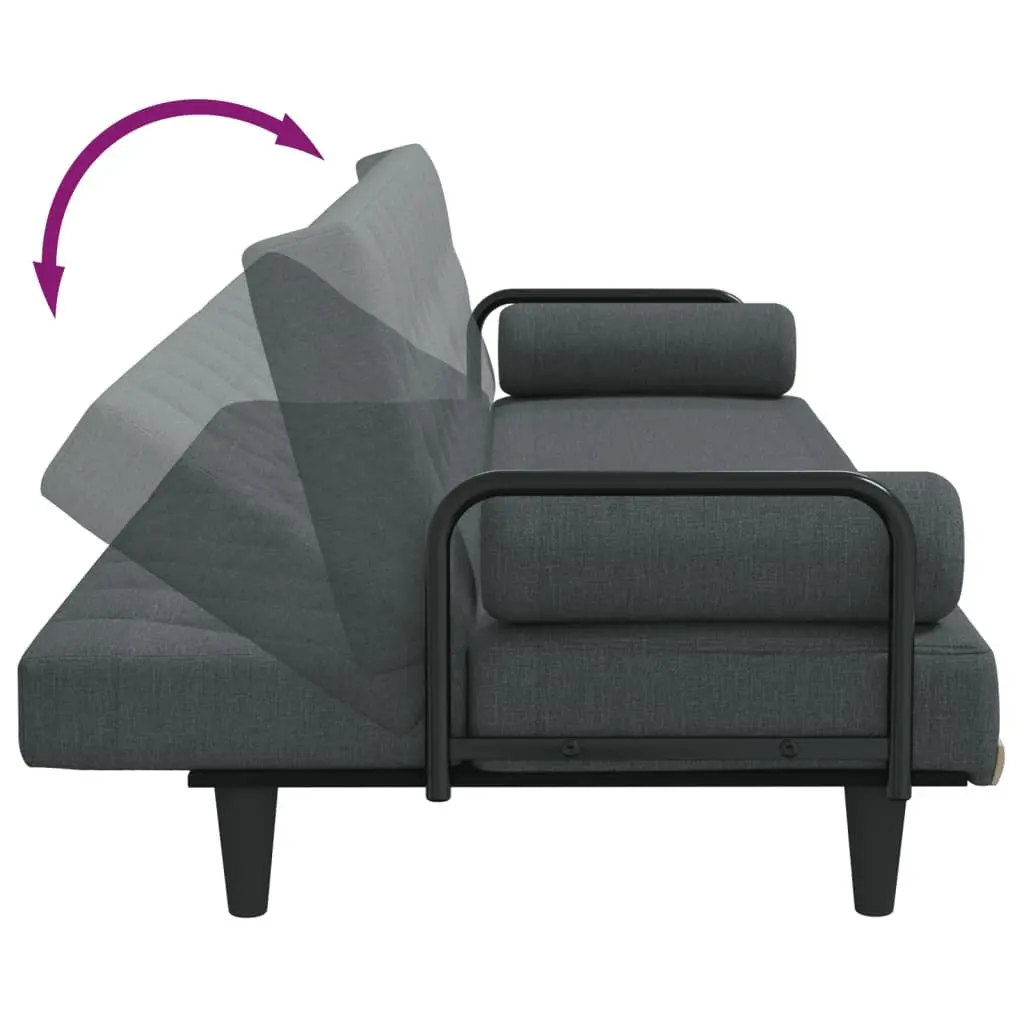 Grey Fabric Sofa Bed with Adjustable Backrest