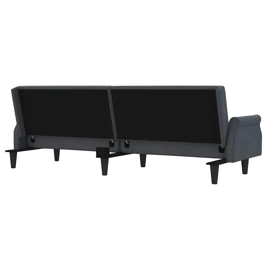 Grey Velvet Sofa Bed with Adjustable Backrest