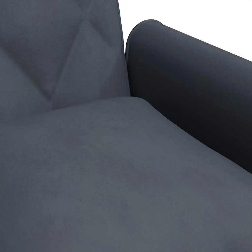 Grey Velvet Sofa Bed with Adjustable Backrest