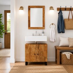 Solid Mango Wood Framed Wall-Mounted Mirror 70x50 cm