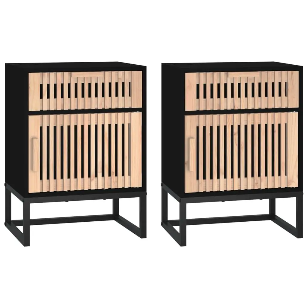 Bedside Cabinets 2 pcs Black 40x30x55.5 cm Scandinavian Storage Nightstand
