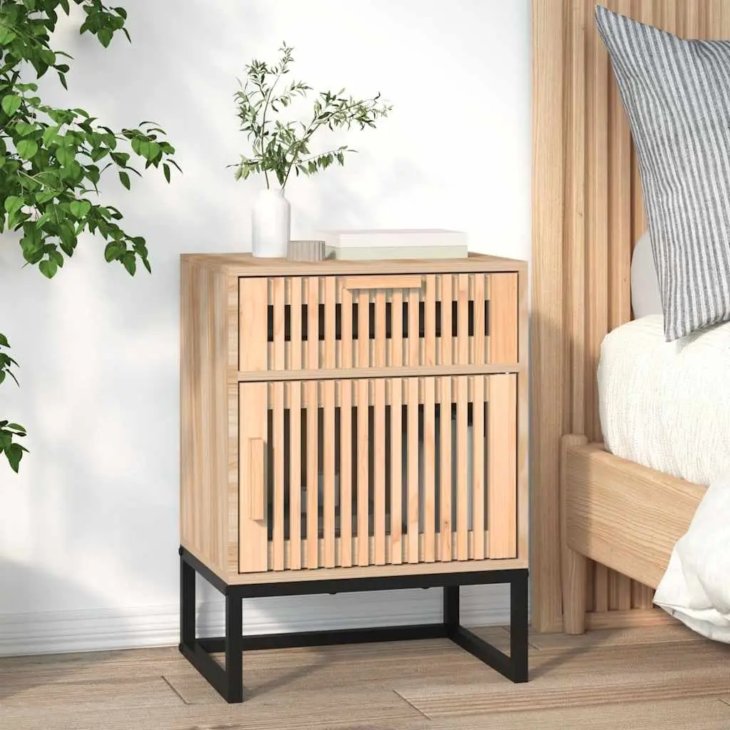 Bedside Cabinets Engineered Wood Brown 2 Piece Nightstand Storage