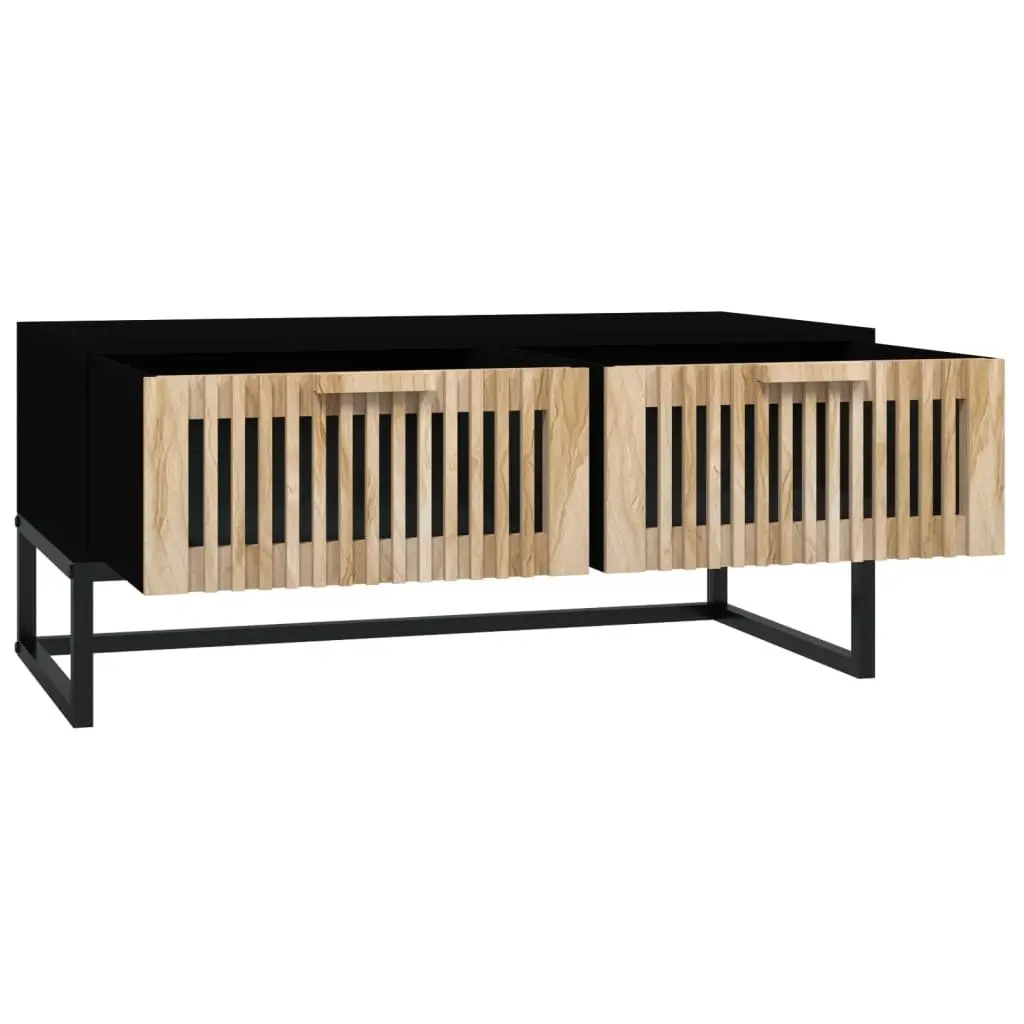 Black Coffee Table with 2 Storage Drawers