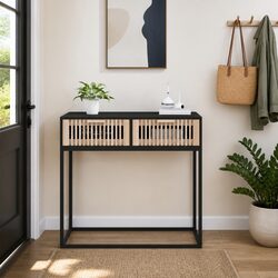 Sturdy Black Console Table 80x30x75 cm for Hallway