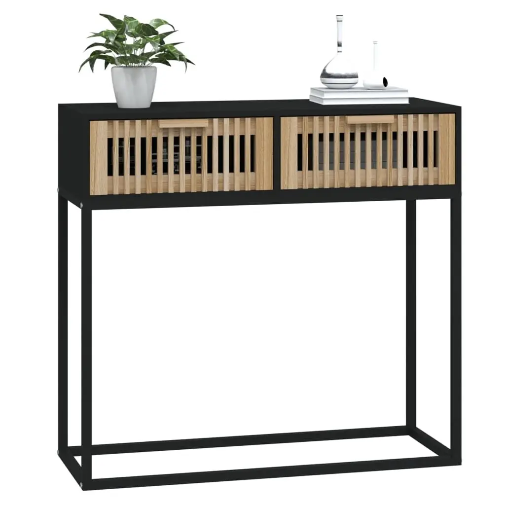 Black Console Table 80x30x75 cm for Hallway