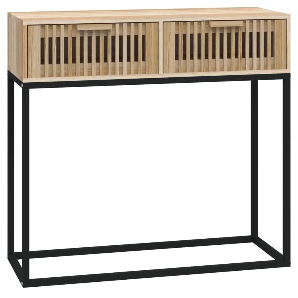 Console Table with Engineered Wood and Metal Feet