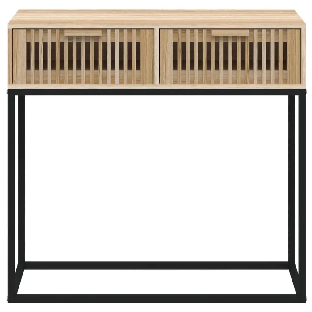 Console Table with Engineered Wood and Metal Feet