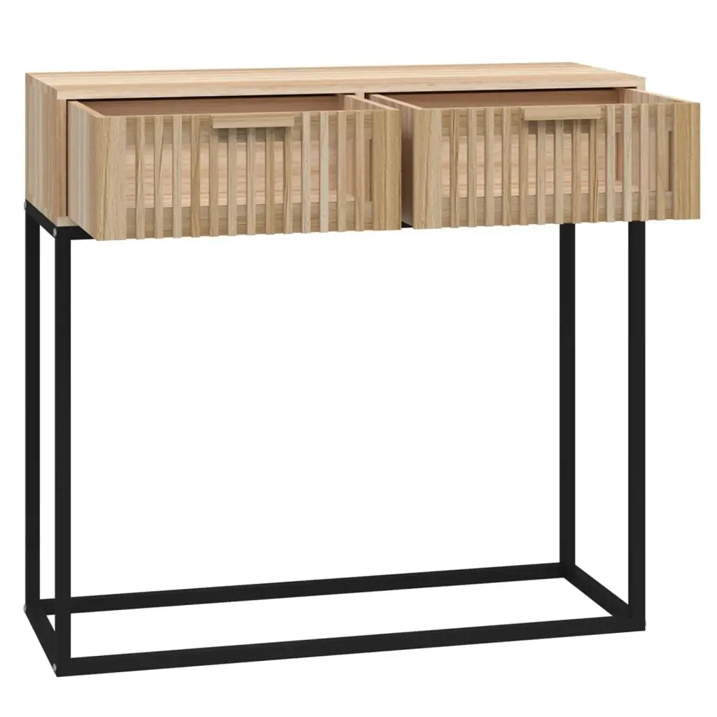 Console Table with Engineered Wood and Metal Feet
