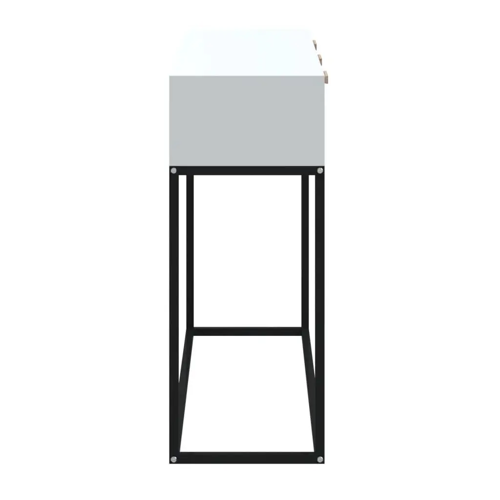 White Console Table with 3 Drawers for Storage