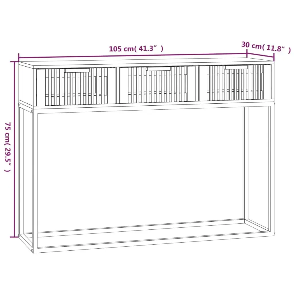 White Console Table with 3 Drawers for Storage