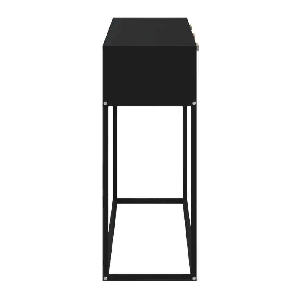 Black Scandinavian Console Table with 3 Drawers