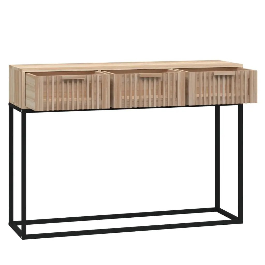 Console Table 105x30x75cm Hallway Accent Side Table 3 Drawers Brown