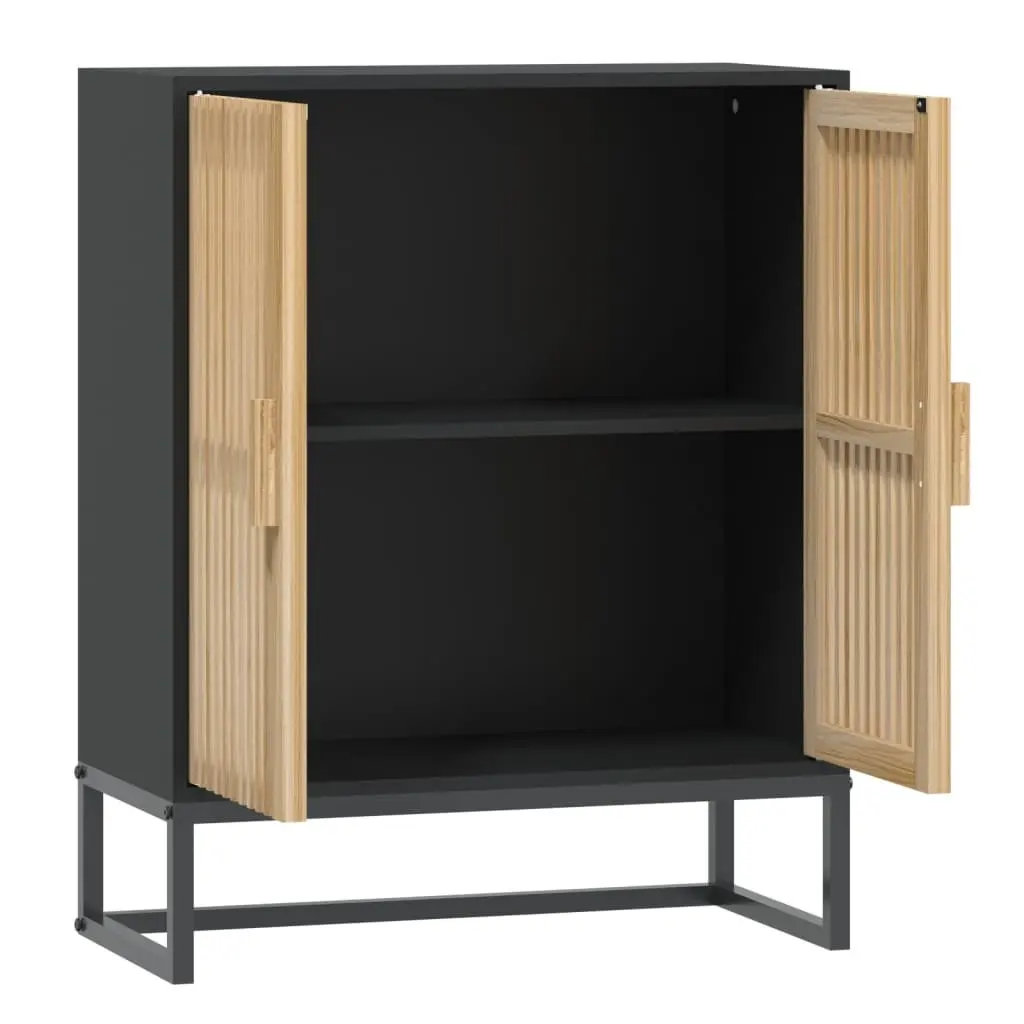 Black Engineered Wood Sideboard Storage Cabinet