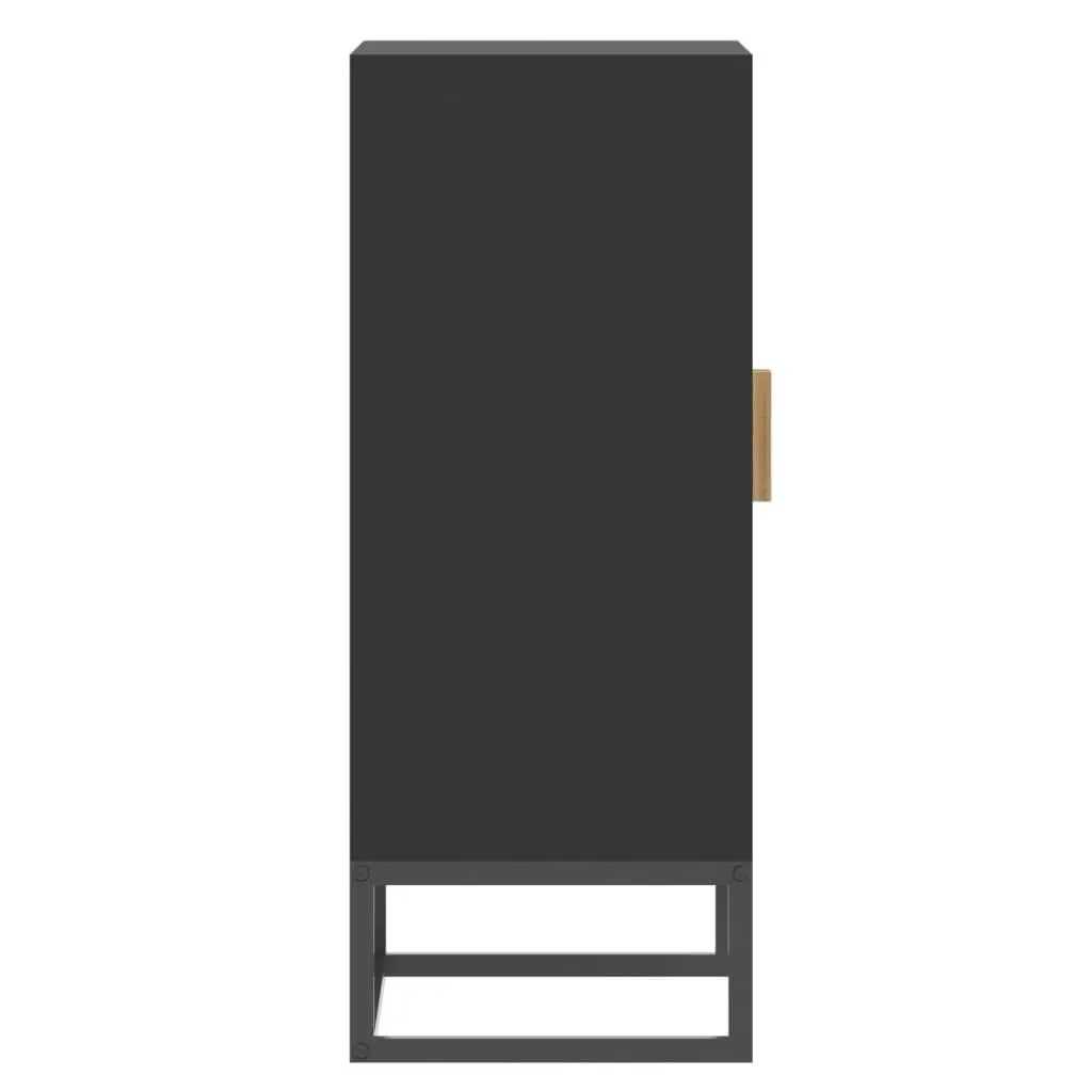 Black Engineered Wood Sideboard Storage Cabinet
