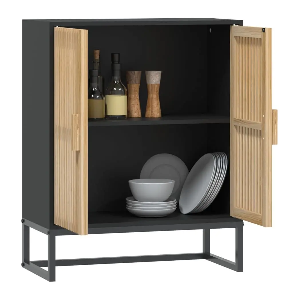 Black Engineered Wood Sideboard Storage Cabinet