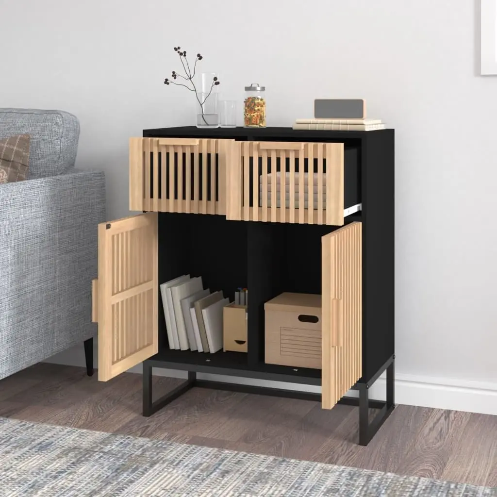 Black Sideboard Storage Cabinet 60x30x75cm