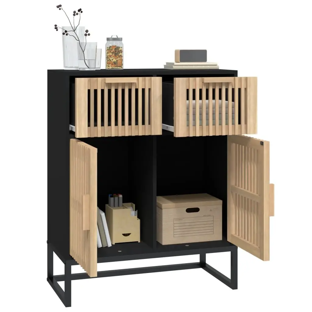 Black Sideboard Storage Cabinet 60x30x75cm