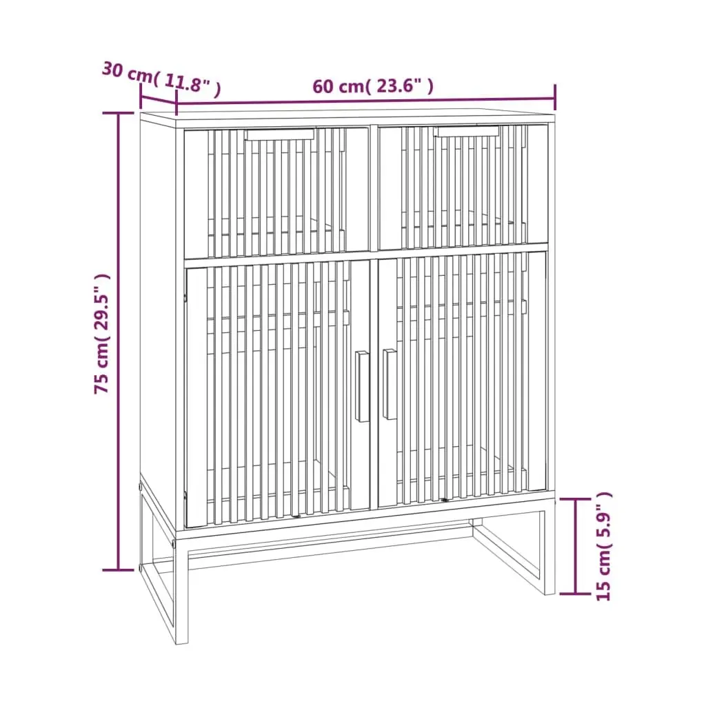 Black Sideboard Storage Cabinet 60x30x75cm