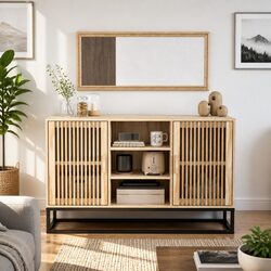 Sideboard Cabinet 105x30x65cm Brown Engineered Wood Storage Buffet Furniture