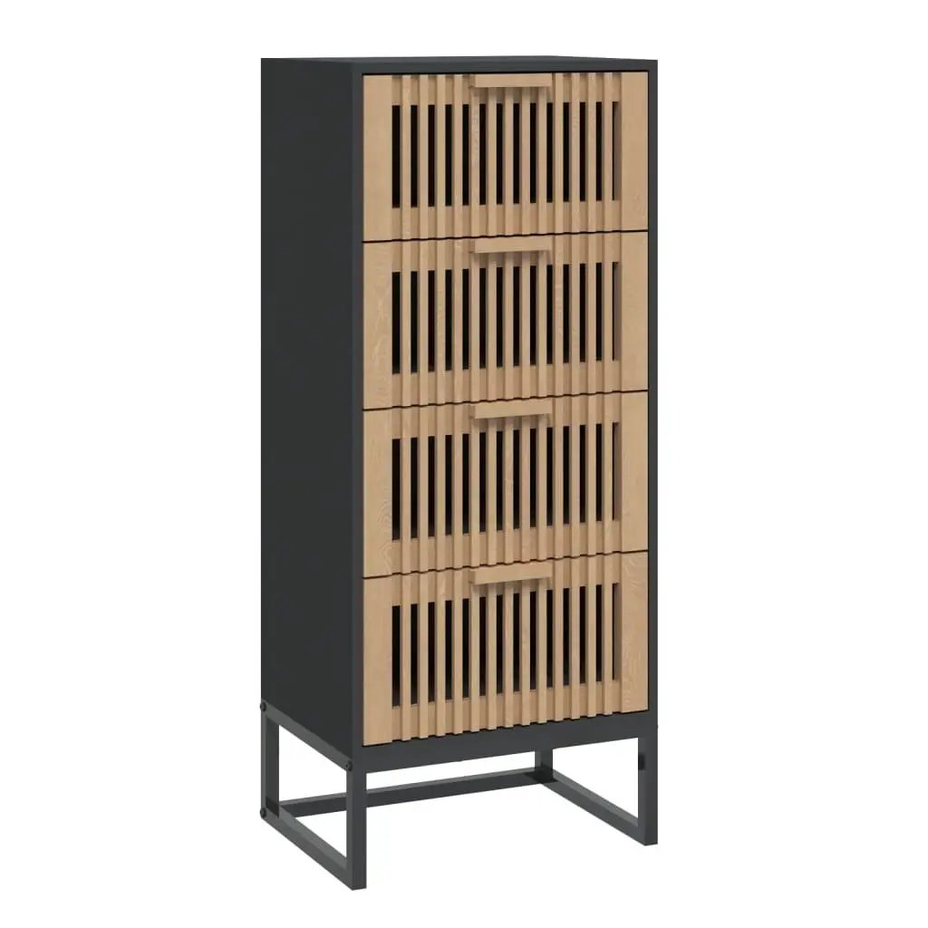 Black Highboard Storage Cabinet with Strong Build
