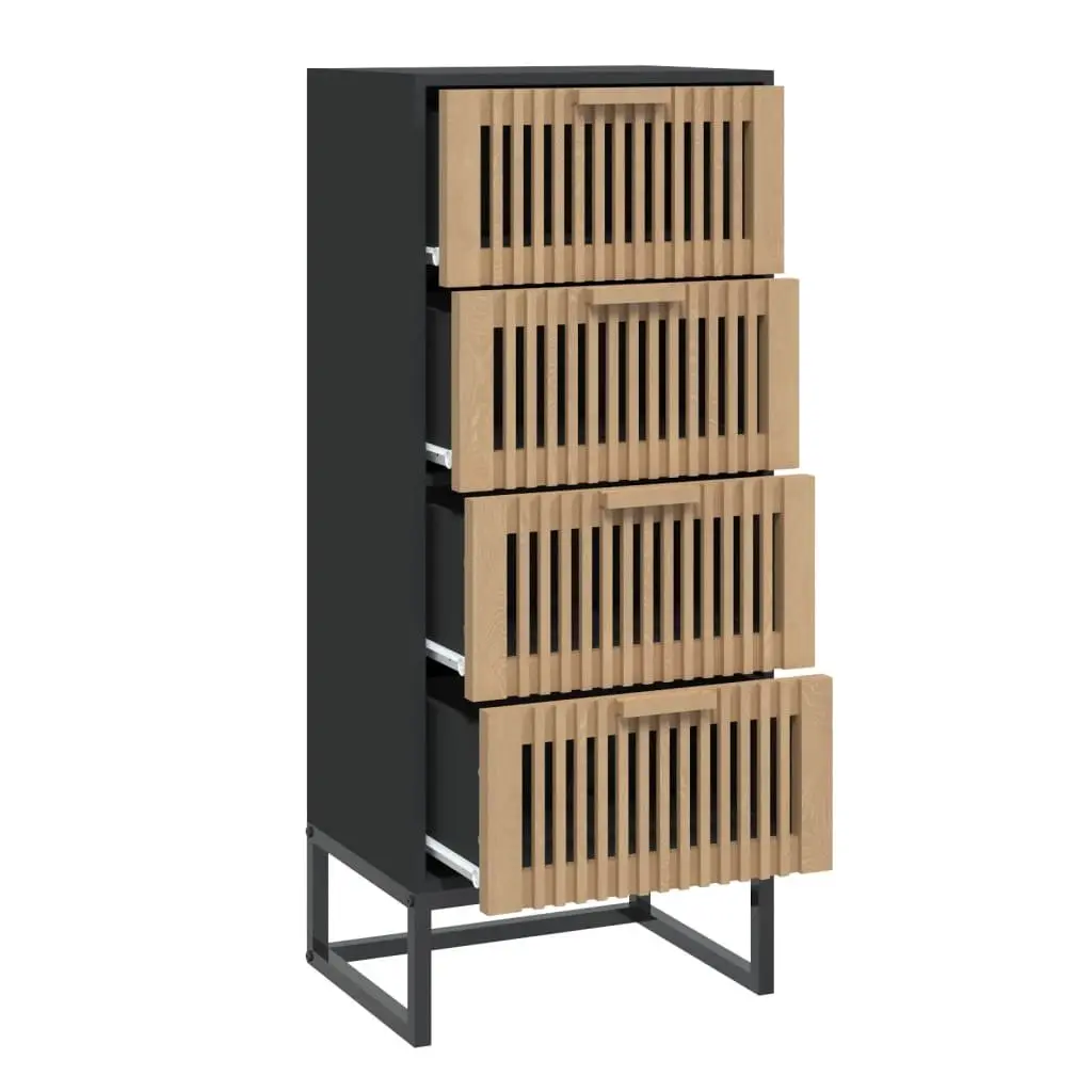Black Highboard Storage Cabinet with Strong Build