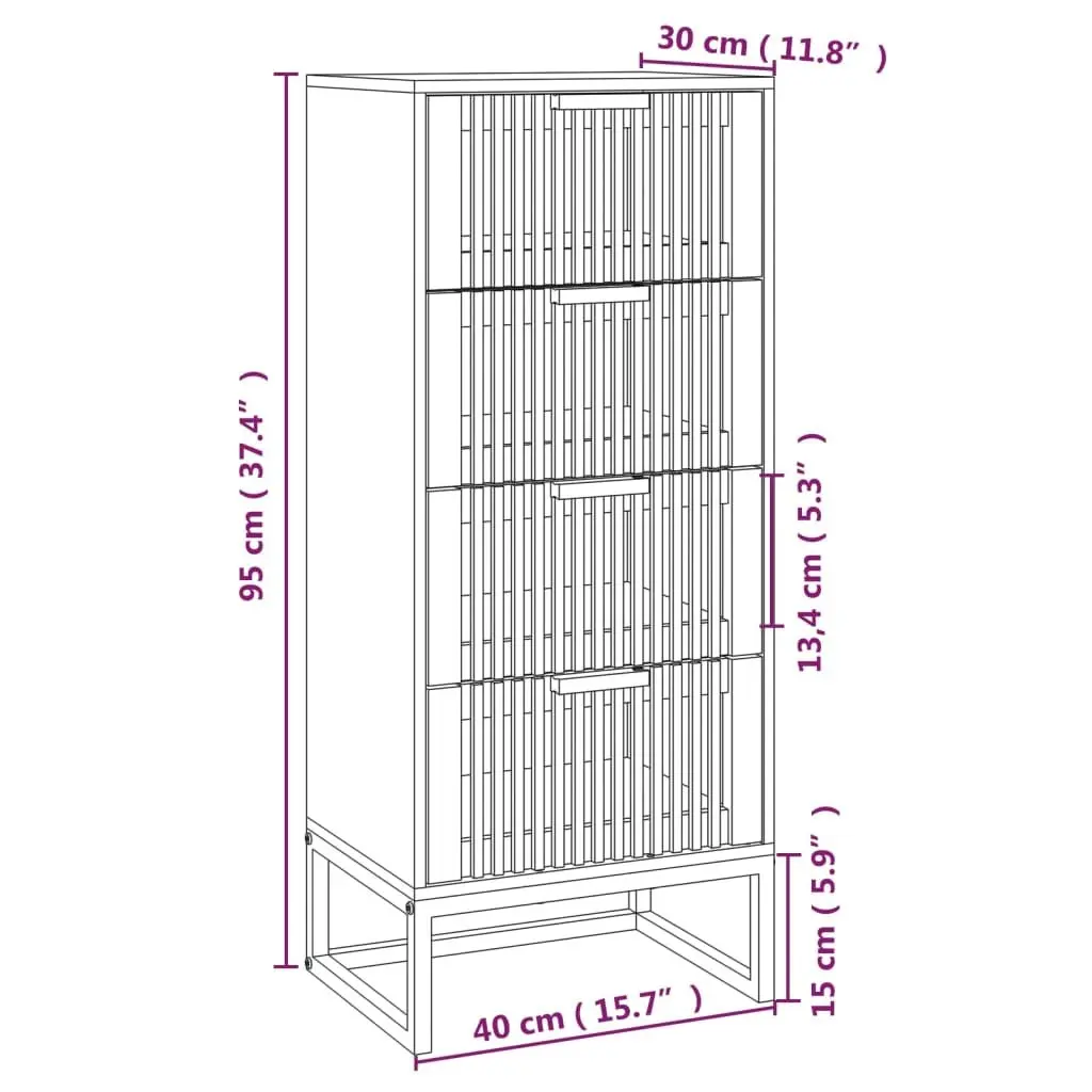 Black Highboard Storage Cabinet with Strong Build