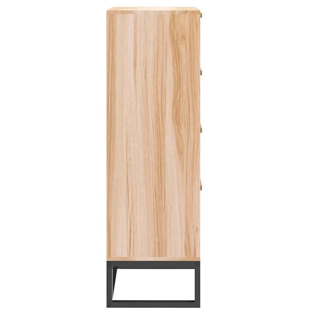 Brown Engineered Wood Highboard with Drawers