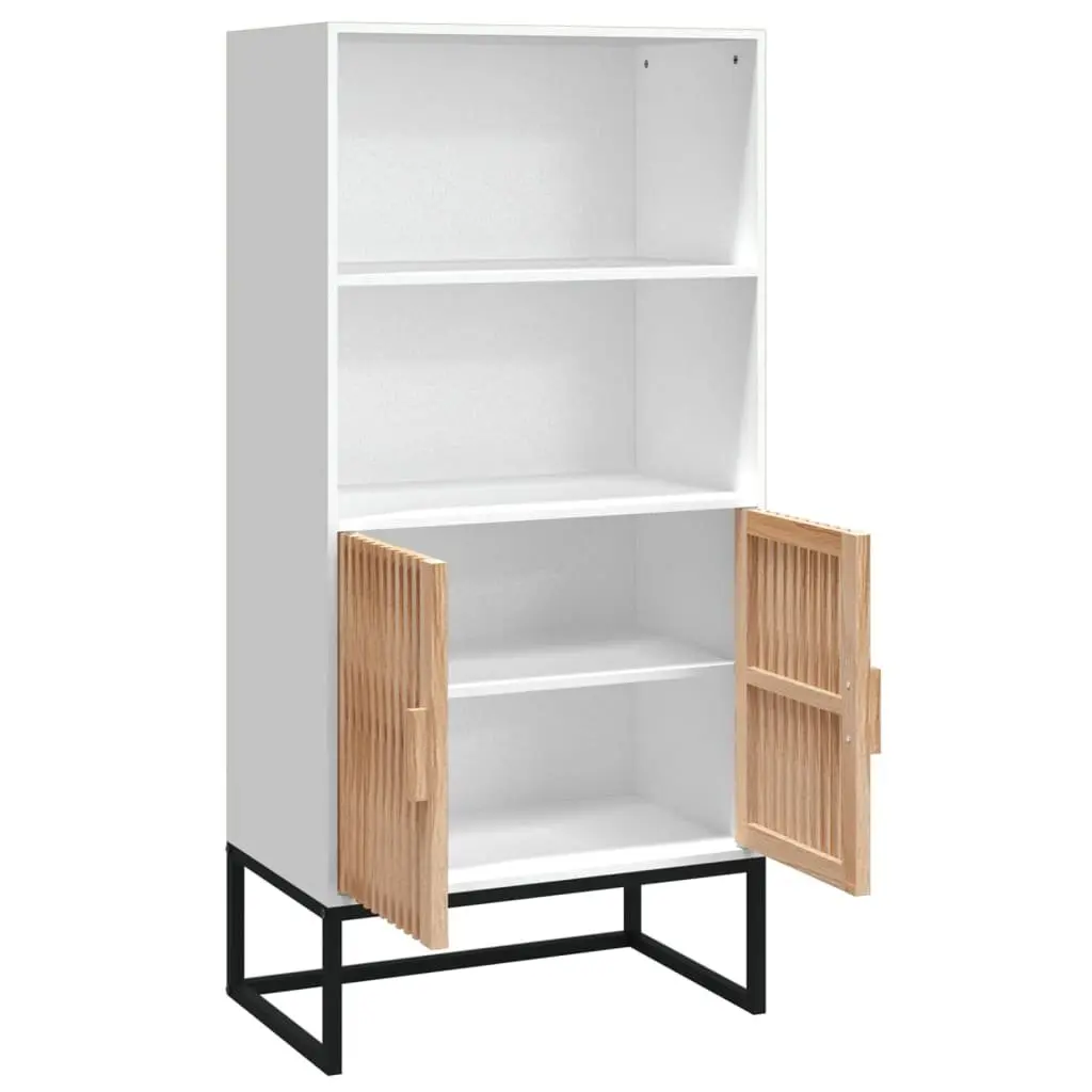 Highboard Storage Cabinet Engineered Wood 60x35x125 cm White