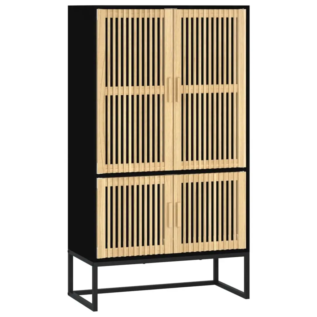 Black Highboard Storage Cabinet 70x35x125 cm