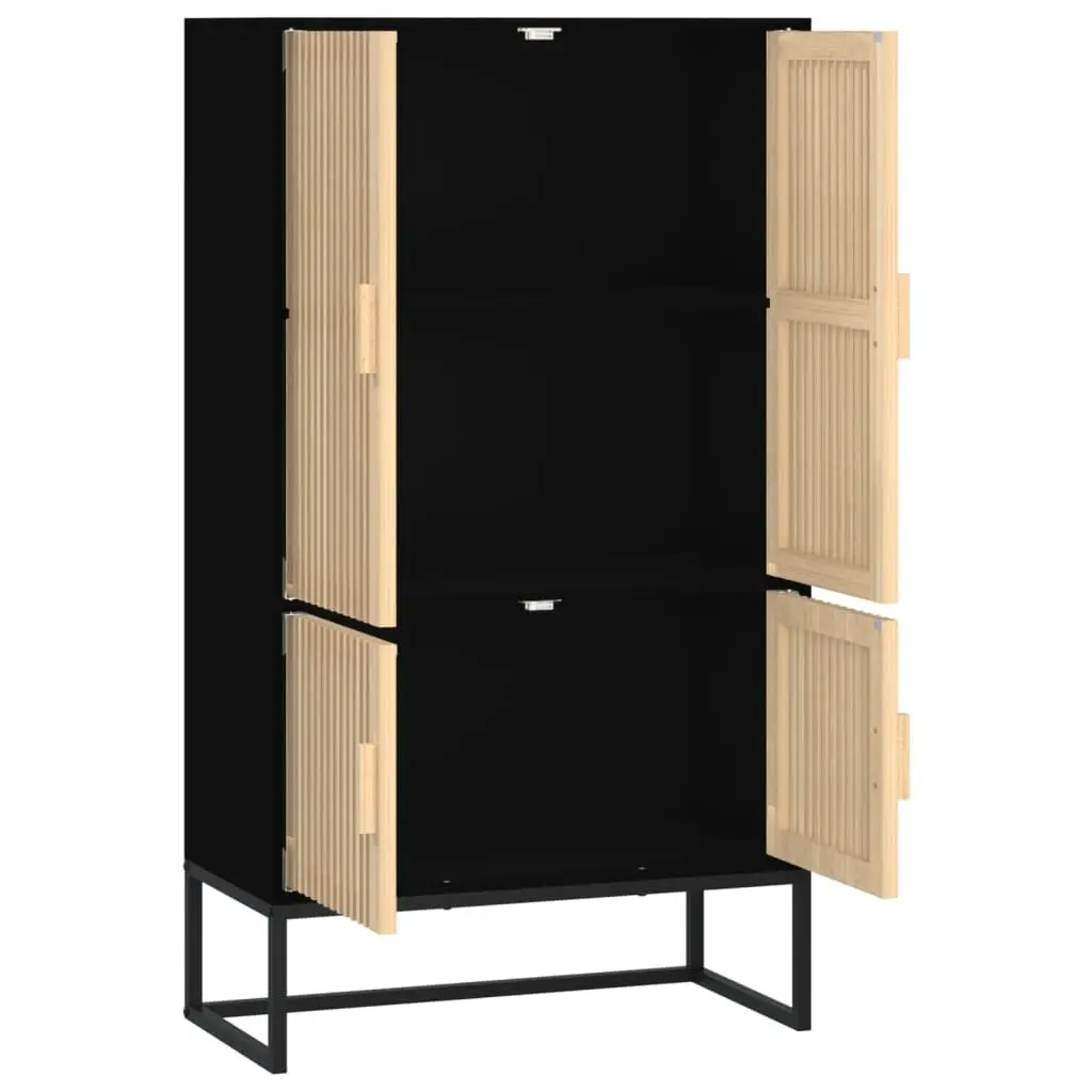 Black Highboard Storage Cabinet 70x35x125 cm