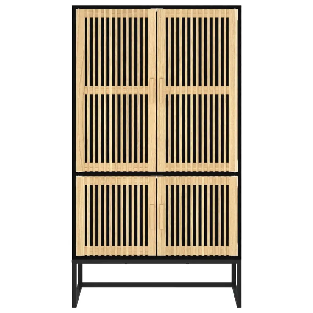 Black Highboard Storage Cabinet 70x35x125 cm