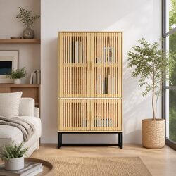 Highboard Storage Cabinet 70x35x125cm Brown Engineered Wood