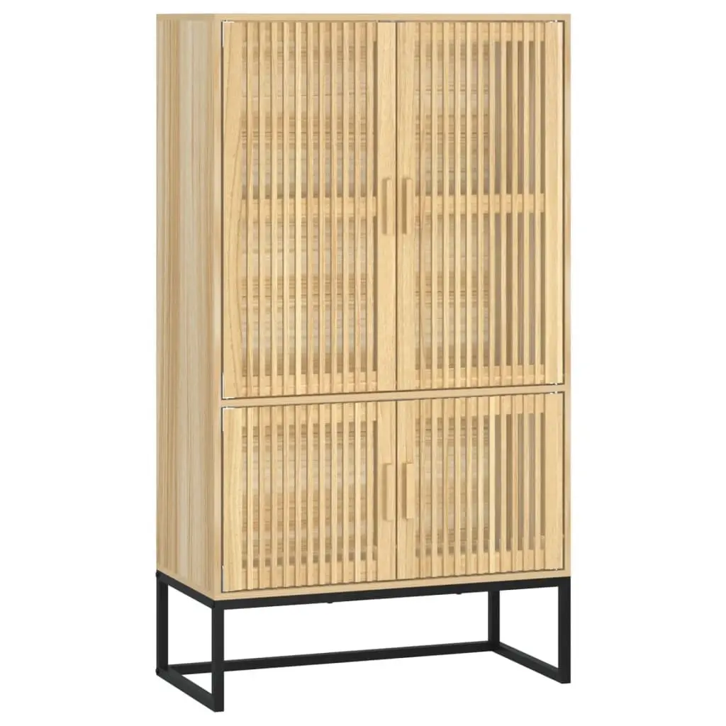Storage Highboard Cabinet Engineered Wood 70x35x125cm Brown