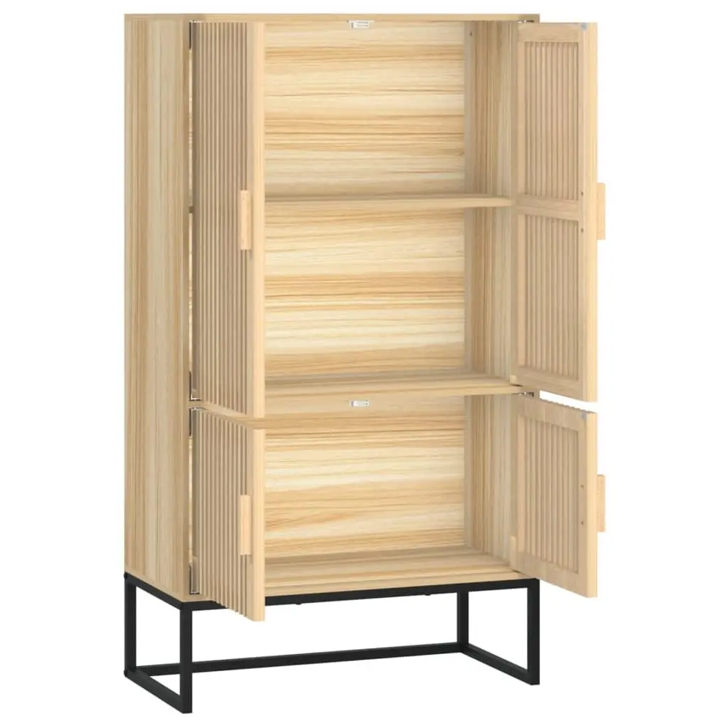 Storage Highboard Cabinet Engineered Wood 70x35x125cm Brown