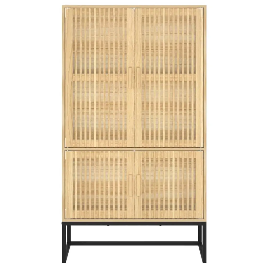 Storage Highboard Cabinet Engineered Wood 70x35x125cm Brown