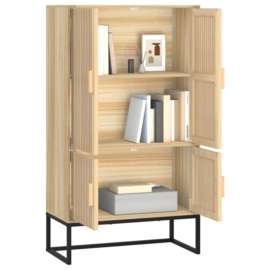 Storage Highboard Cabinet Engineered Wood 70x35x125cm Brown