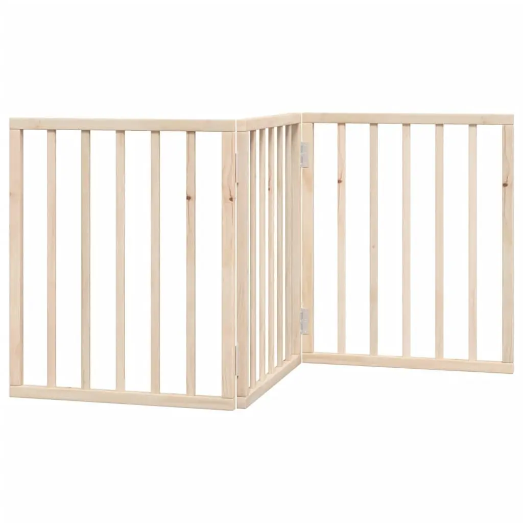 Foldable Dog Gate with 3 Panels in Brown