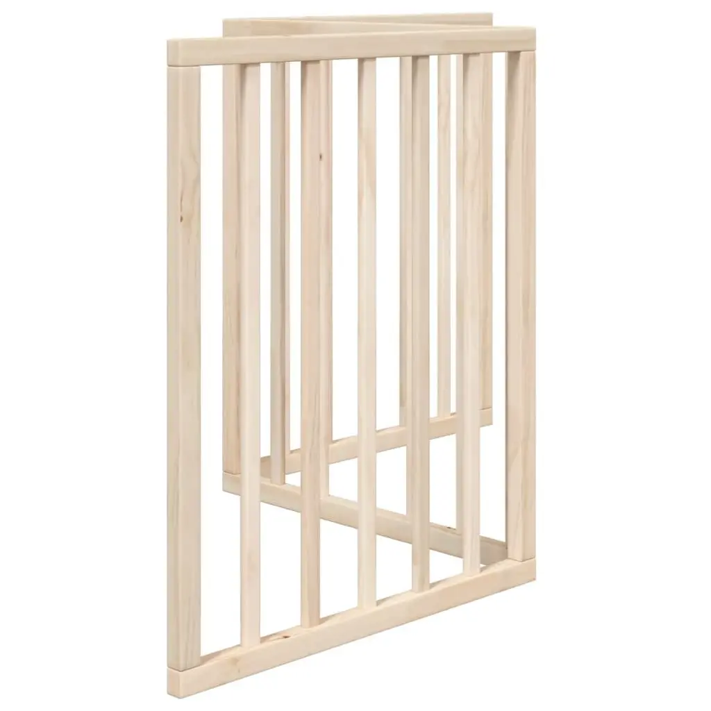 Foldable Dog Gate with 3 Panels in Brown