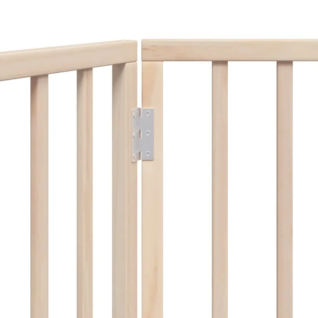 Foldable Dog Gate with 3 Panels in Brown
